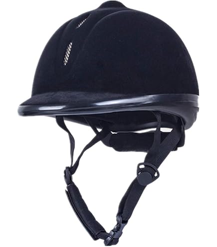 Bombe D'équitation Charles Owen YR8 - Noire, Coupe Ronde, étincelante