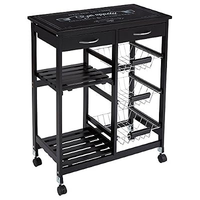 Atmosphera Desserte de Cuisine Gustaf - H. 61 cm - Noir
