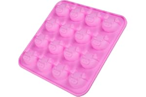 BESTonZON silikonformen gießformen: Silikon Ausstechformen für Fondant, Schokolade und Gelee, 16 Hohlräume mit Schweinchen, flexible Antihaftform, ideal für Kuchen, Pralinen und DIY-Projekte
