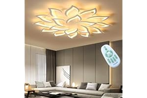 GHY Lampada Da Soffitto LED Moderna Design Creativo Fiore Dimmerabile Con Telecomando Petali Metallo Acrilico Plafoniera Camera Letto Camera Letto Arredamento Interno Lampadario,18 heads