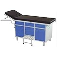 Raghav Hospital Examination Couch I Head Elevation Couch Pre Treated and Epoxy Powder Coated with Hydrolic Head Movement, Skid Proof Foot Step