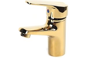 KENSYUINT Gold Einhebel Wasserhahn Mischbatterie für Waschbecken, Badezimmer Armatur mit Waschtischarmatur
