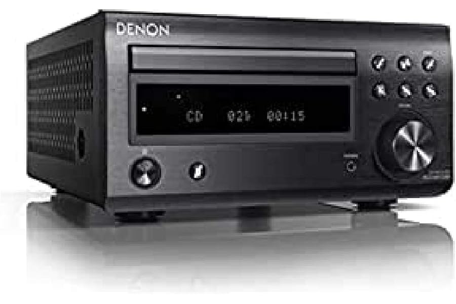 Denon RDCM41DAB Hifi Receiver with CD Player, Audio Receiver for HiFi, Bluetooth, 2x30W + Subwoofer PreOut, FM Radio / DAB / DAB+ Tuner, 2x Digital Optical Input & 1x Headphone Output - Black