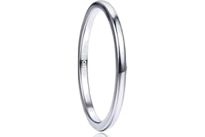 VAKKI 2mm Anello di Tungsteno per Uomo/Donna Sottile Blu/Argento/Nero Fede Nuziale Anello di Fidanzamento Impilabile Taglia 12.5-27.5