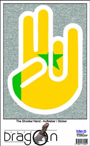 The Shocker Hand Decal Sticker Laptop skin 210x164 mm white Outline with Flag Senegal-Senegal