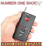 Indicador de potencia con aguja Detector de cámaras de video ocultas alámbricas e inalámbricas Rango de detección: De 0,1m a 20m Amplia gama de barrido: 1MHz - 6500MHz. Modo silencioso con vibración si no quieren que sepas que estás buscando Pequeño y ligero, para llevar a cualquier sitio Alarma de detección Sensibilidad de detección regulable Diferentes modos de detección: Luz led parpadeante, vibración o sonido