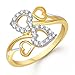 V. K. Jewels Couple Heart Gold And Rhodium Plated Ring For Girls- Fr1269G [Vkfr1269G] RS.297.00