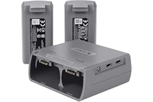LILITOK DJI Mini 2/Mini SE Caricatore a Due Vie con Due Batterie Ricaricabili, Accessori per Droni (Grigio)