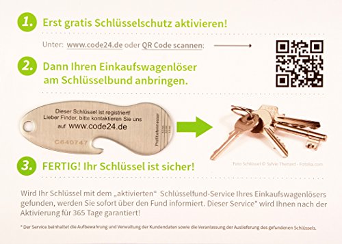 Smiley Einkaufswagenlöser 4er Pack(ILY, Happy,Sünde, Prost) - 3