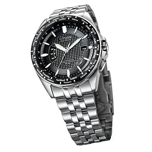 Citizen Men's Eco-Drive Watch with Black Dial Analogue Display and Stainless Steel Bracelet, CB0020-50E