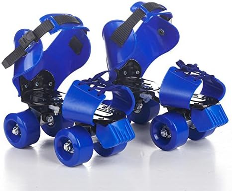 liubingxie Children adjustable roller skates Double row skates Quad Skate Four-wheel skating For Child, blue, free size