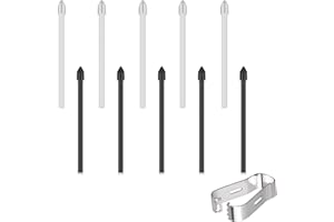 Jinpojun 10 Punte di Ricambio per Samsung Galaxy Tab S8/Tab S8+ Plus/Tab S8 Ultra/Tab S7/S7+ Plus/S7 Fe/Tab S6/S6 5G/S6 Lite, Tocca Stylus S Pen Set di Strumenti Penna Pennini(Bianco e Nero)