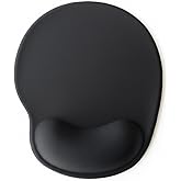 TIGER TRACK Siyah Bilek Destekli Ergonomik - Kaymaz Taban Mouse Pad