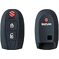 AUTOFRILL Silicone Car Key Cover for Maruti Suzuki Baleno | Ciaz | Swift | Ertiga | Ignis | Ritz | S-Cross | SX4 | Vitara Brezza 2 &3 Button Smart Key Cover (Black)