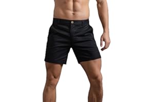 HOTIAN Pantaloncini da uomo chino, estivi, corti, traspiranti, da 6 pollici, con cuciture interne piatte elasticizzate