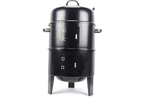 Acesunny Barbecue Multifunzione 3 in 1 per Affumicare, a Carbonella, per Esterni, con Termometro, 84 x 40 cm
