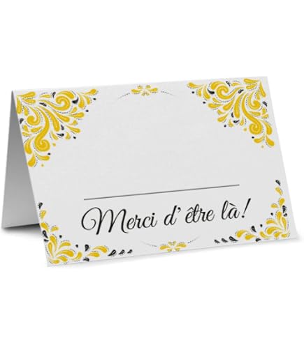 Marque Places Mariage Partycards - Lot De 50 Cartes A7 Pour Décoration Table Baptême Anniversaire