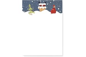 ‎FRIENDLY FOX Friendly Fox Weihnachtsbriefpapier Santa Claus, 50 Blatt DIN A4 festliches Motivpapier für Weihnachtsgrüße Wunschzettel und Wichtelpapier