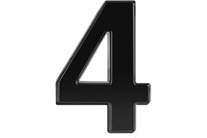 NeuWee Numéros de boîte aux lettres, Numéro de Rue Auto-adhésifs, Numéros d'Adresse Étanches Autocollants de Numéro de Rue de Porte pour D'hôtel D'appartement à la Maison, 7.6 cm ( noir, 4)