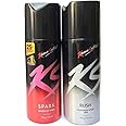 Kamasutra KS 1 RUSH 1 SPARK Deodorant For Men & Women 300 ml, Set of 2