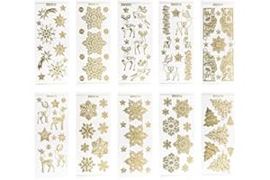 ‎IDEEN MIT HERZ Ideen mit Herz Gravur-Sticker, transparent/gold, 10 Bogen à 10 x 23 cm | Goldene Aufkleber zum Basteln & Dekorieren | Geburtstag, Weihnachten, Rente & mehr (Winter & Weihnachten 1)