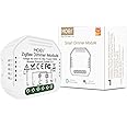 MOES Mini DIY Tuya ZigBee Smart Dimmer Switch Module, Requires Hub, Wireless Remote Control, Mesh, Alexa Google Home Voice Control, Needs Neutral Line 1/2 Way, 1 Gang