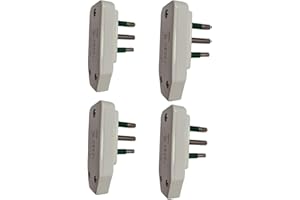 VIDOELETTRONICA 4 pezzi spina elettrica spina salvaspazio 90° Con Uscita Cavo 90° spina 2p+t 250v spina italiana piatta, spina 10ampere spina 16 ampere (salvaspazio 10a piccola bianca)