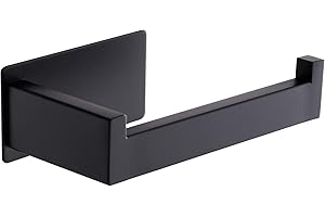 Aikzik Toilettenpapierhalter, Klopapierhalter ohne Bohren, Toilettenpapierhalter Schwarz, Edelstahl Klorollenhalter, Wc Papier Halterung Rollenhalter mit Kleber für Badzimmer