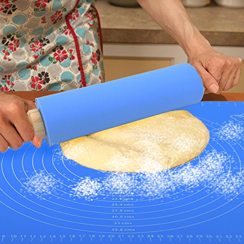 Jamhoo mattarello in silicone antiaderente e grande tappetino per