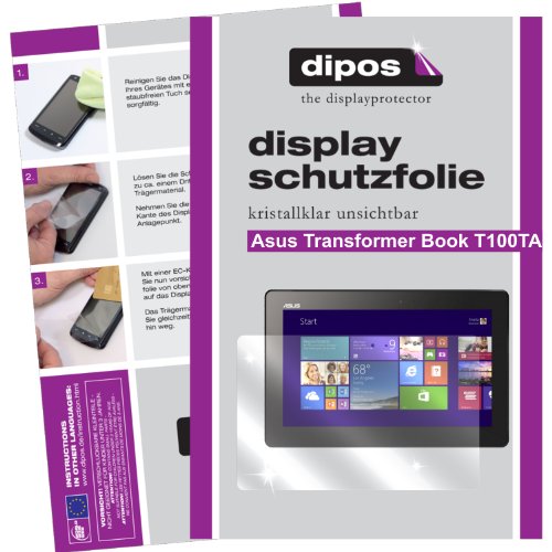 dipos Asus Transformer Book T100TA (T100 25.65 cm 10.1 Zoll) Schutzfolie – kristallklare Premium Folie Crystalclear - 2