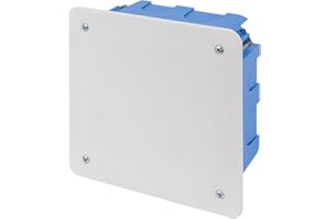 POLY POOL - PP8181 Scatola di Derivazione Da Incasso Per Installazioni in Cartongesso - Scatola Derivazione in Termplastico 105x105x50mm - Scatola Elettrica da Parete Blu