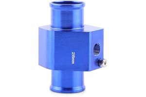 YEEPIN Universal-Wassertemperatursensor-Adapter Auto-Aluminium-Wassertemperatur-Verbindungsrohrschlauch-Temperatursensor-Adapter Blau(28MM)