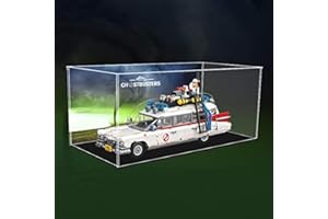 TIRFF Acrylic Display Case Compatible avec Lego 10274 Icons ECTO-1 SOS Fantômes, Vitrine Acrylique Dustproof Display Case for Lego 10274 - Lego Modèle Non Incluse