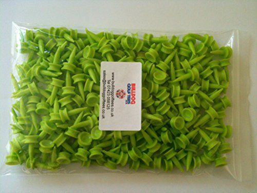 SUPER-SAVER-PACK-of-75-BULLDOG-GOLF-TEES26mm-LIME-GREEN-PLASTIC-CASTLE-TEES