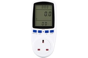 Albert Austin Power Meter Energy Monitor Electric Meter with 7 Monitoring Modes Large LCD Display Blue Backlight Electricity Usage Monitor Consumption Monitor Voltage Amp Watt KWH for Appliances