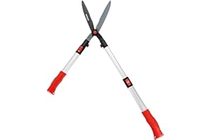 FLORA GUARD Telescopic Hedge Shear, Extendable Handles Adjust to Exact Length Required 67cm to 88cm, Super Lightweight Approx 1kg, Garden Shears with Aluminum Handle, Ideal for Trim Hedges and Bushes