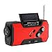 Produktbild Portable Solar Notradio, Frontoppy Solar Power Handkurbel USB Lade Radio, kleine Größe mit AM / FM Tuner, 2000mAh Power Bank, LED Taschenlampe, Taschenlampe, SOS Alarm und 4 LED Leselampe für Camping, Reisen, Outdoor-Aktivitäten (Red)