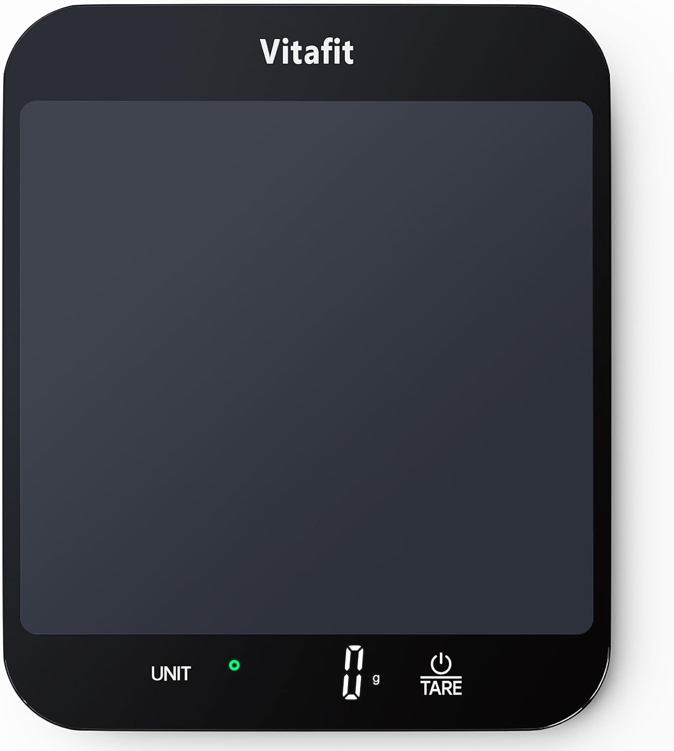 Vitafit 15kg Balance de Cuisine, Précision 1g par Notre Usine Balance Professionnelle Depuis 2001, Certifiée LFGB Balance Alimentaire pour Cuisson et Pâtisserie, Plateforme 215x180mm,3 Piles AAA,Noire