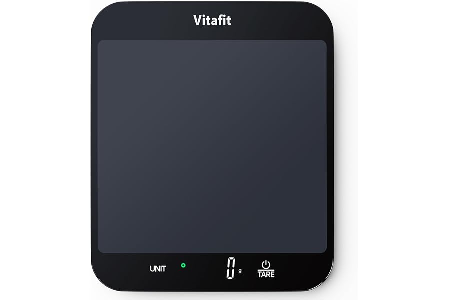 Vitafit 15kg Bascula Cocina Digital Precisión 1g, Gran Plataforma 215x180mm | Profesional Fábrica Desde 2001 Aprobada LF