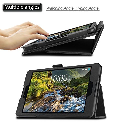ASUS ZenPad Z8 / ZenPad 3 8.0 Hülle, Infiland Slim Fit Folio PU-lederne dünne Kunstleder Schutzhülle Cover Tasche für ASUS ZenPad Z8 ZT581KL / ZenPad 3 8.0 Z581KL 20,06 cm (7,9 Zoll) Tablet-PC(mit Auto Schlaf / Wach Funktion)(Schwarz) - 3