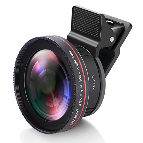 [Verbesserte Version] Mactrem 2 in 1 Clip-On HD Kameraobjektiv für Smartphone ((0,5x Weitwinkelobjektiv, 15x M