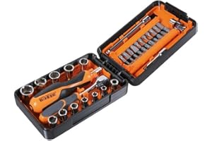 BETA 900/C39N - Assortimento di 11 chiavi a bussola esagonali, 21 inserti per avvitatori e 7 accessori, in cassetta di plastica