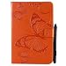 Produktbild Samsung Galaxy Fälle Retro Schmetterling Blumenmuster PU Leder Brieftasche Anti-Scratch Ständer Schutzhülle mit Kartenfächern für Samsung Galaxy Tab A 8.0 Zoll SM-T350 (Release 2015)