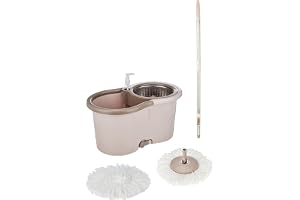 Presto! Spin Mop, Oval Bucket with Steel Basket, Chestnut, 2 Refills