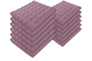 SK Studio Lot de 12 carrés de Panneau Mural Acoustique pyramidale Home Studio Traitement insonorisé Accessoires en Mousse 30x30x5cm, Violet