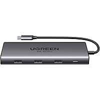 UGREEN Revodok USB C-dockningsstation med 10 Gbps USB C/A-dataanslutning 3.2, 4K 60Hz HDMI, PD100W, Ethernet, SD/TF-kortläsar