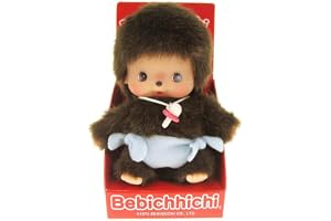 Sekiguchi 235370 - Original Bebichhichi Baby Brown Plush Plush z niebieską pieluchą, ok. 15 cm