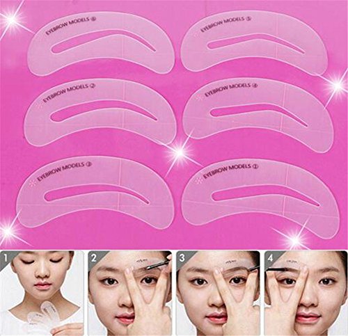 Augenbrauen Schablonen,Thrush Karte Karte Augenbrauen hilft Beauty-Tools Eyebrow Stencils DIY Template Makeup Tools Beauty Brow Drawing Guide Template Accessories (6 Stück) - 2