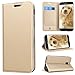 Produktbild SMART LEGEND Lederhülle für Samsung Galaxy J3 2017 Ledertasche Hülle Gold Schutzhülle Premium PU Leder Flip Case Protective Cover Innere Transparent Weiche Silikon Bookcase Handy Tasche Schale mit Kartenfächer Magnet Standfunktion Etui