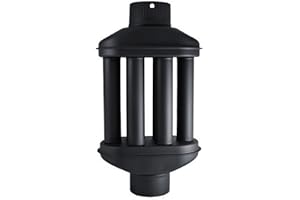 Uzman Scambiatore di calore per gas di scarico, 120 mm/130 mm, 6 tubi, tubo per camino, tubo di fumo, radiatore di fumo, tubo di scarico, serbatoio di calore (120 mm di diametro), Nero Matte
